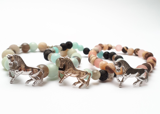 Náramek pro milovníky koní – růžová