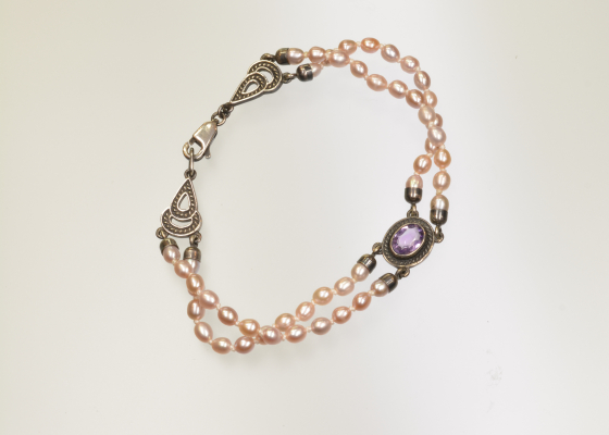 Náramek - šípověnka - ametyst