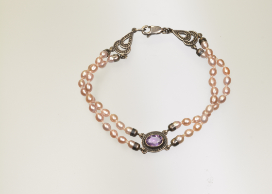 Náramek - šípověnka - ametyst