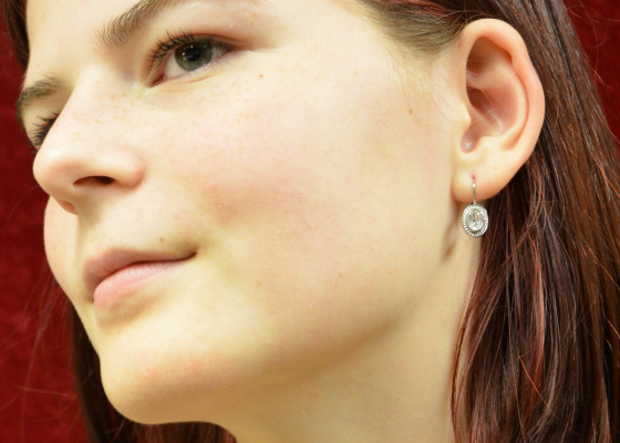 Náušnice - bělásci - křišťál