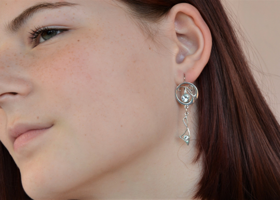 Náušnice – bílé topazy