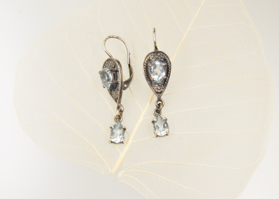 Náušnice – kapičky – topazy