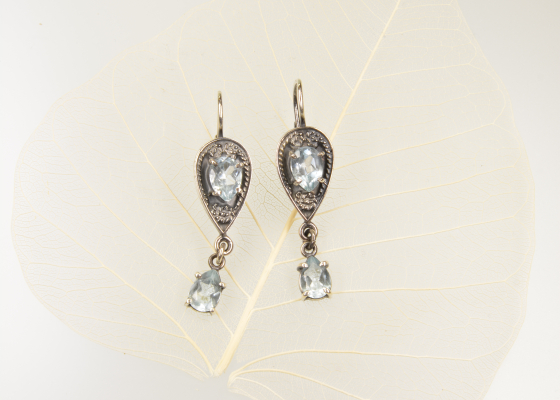 Náušnice – kapičky – topazy