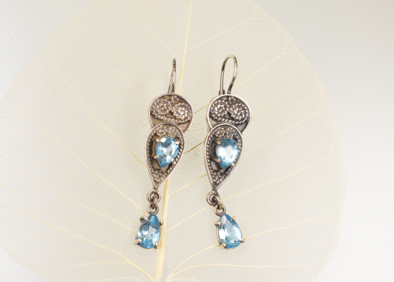 Náušnice – kapky – topazy