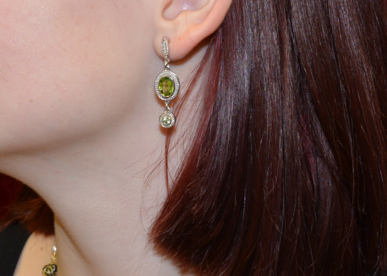 Náušnice - lesnička - olivín