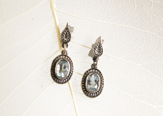 Náušnice - modrásek - topazy