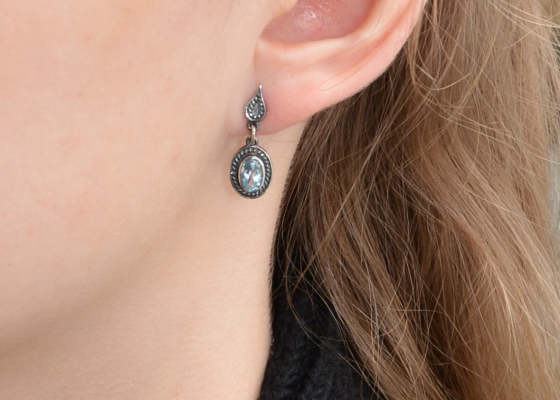 Náušnice - modrásek - topazy