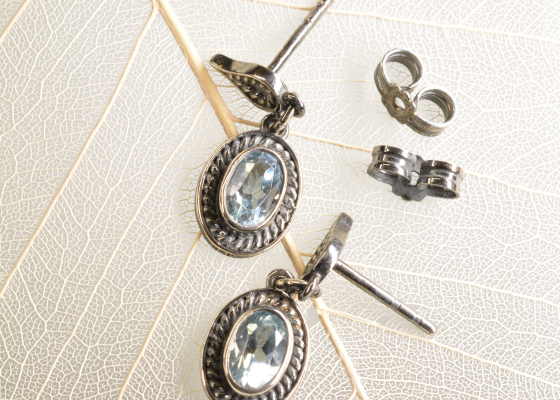 Náušnice - modrásek - topazy