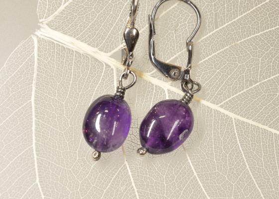 Náušnice - něha – ametysty