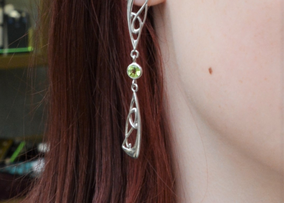 Náušnice – olivíny puzety