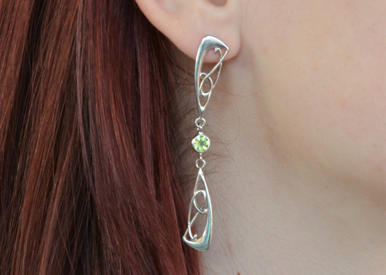 Náušnice – olivíny puzety