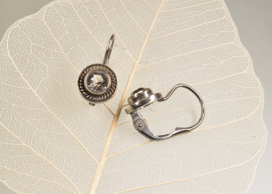 Náušnice - přástevník - křišťál