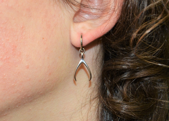 Náušnice pro štěstí - bílé zlato