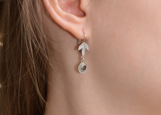 Náušnice - vřetenuška - vltavín