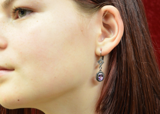 Náušnice - zejkovec - ametysty