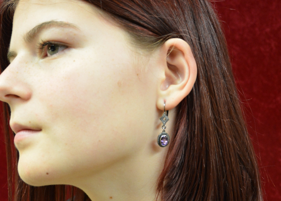 Náušnice - zejkovec - ametysty