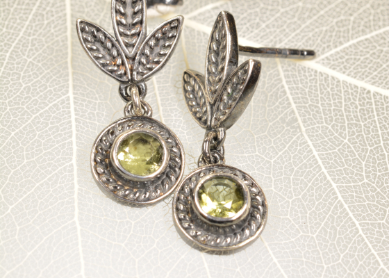 Náušnice – zelenáček - vltavíny