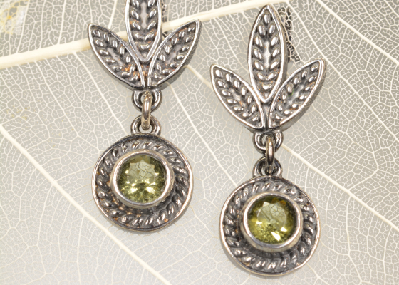 Náušnice – zelenáček - vltavíny