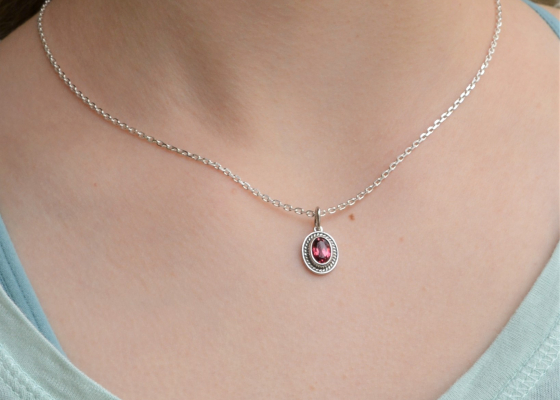 Přívěsek - malinovník - rhodonit