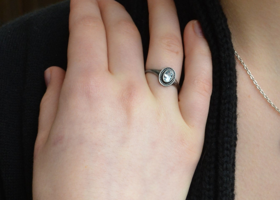 Prsten - modrásek - topaz