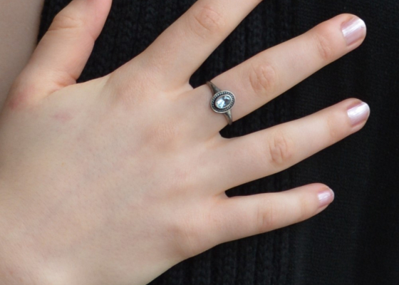 Prsten - modrásek - topaz