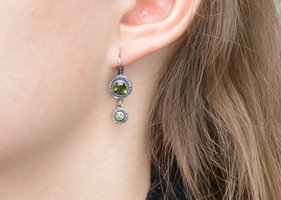 Souprava - dvoutečník - vltavín a olivín