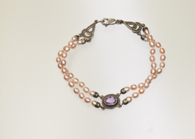 Náramek - šípověnka - ametyst