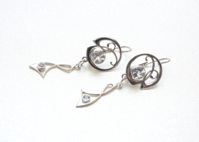 Náušnice – bílé topazy