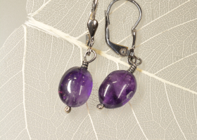 Náušnice - něha – ametysty