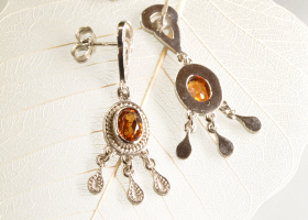 Náušnice - ohniváček - hesonit