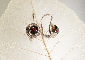 Náušnice - rudokřídlec - granát almandin