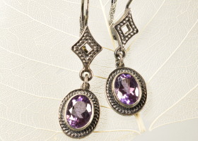 Náušnice - zejkovec - ametysty