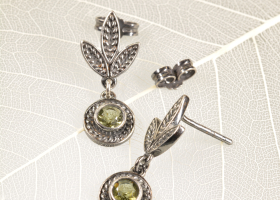 Náušnice – zelenáček - vltavíny